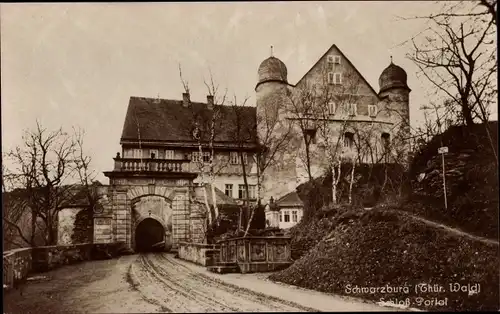 Ak Schwarzburg in Thüringen, Schloss, Portal