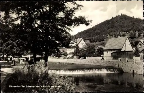 Ak Sitzendorf in Thüringen, Partie am Wehr
