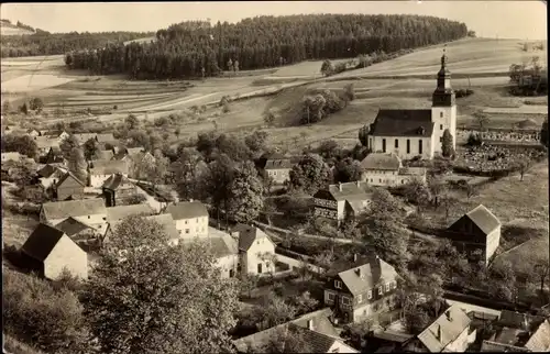 Ak Döschnitz in Thüringen, Panorama mit Kirche