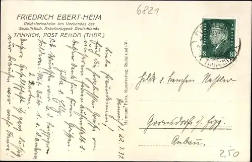 Ak Tännich Breitenheerda Remda Rudolstadt in Thüringen, Friedrich Ebert Heim