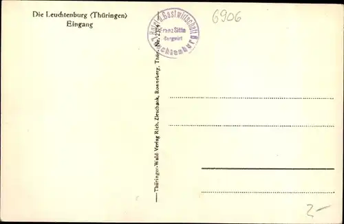 Ak Seitenroda in Thüringen, Eingang Leuchtenburg