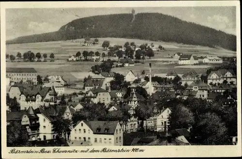 Ak Bärenstein im Erzgebirge, Panorama mit dem Bärenstein