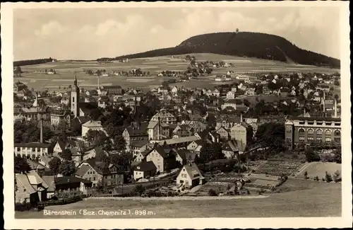 Ak Bärenstein im Erzgebirge, Gesamtansicht, Kirche