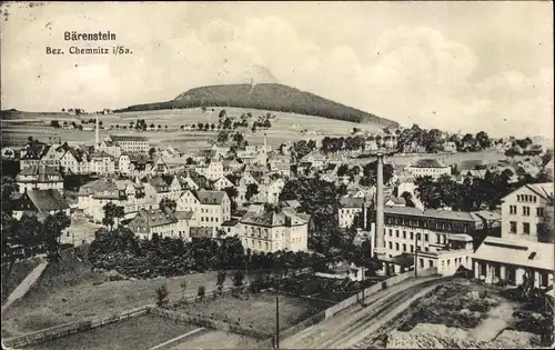 Ak Bärenstein Erzgebirge, Panorama, Fabrik