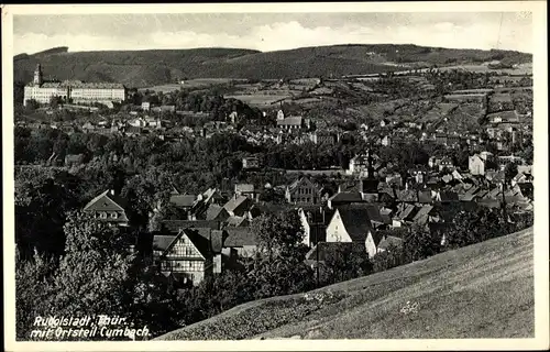 Ak Rudolstadt in Thüringen, Panorama mit Ortsteil Cumbach
