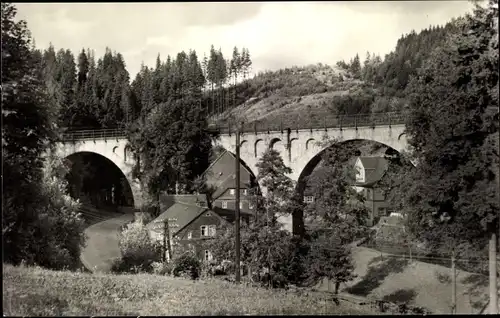 Ak Wurzbach in Thüringen, Viadukt im Sormitztal