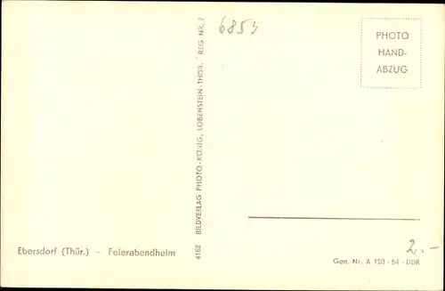 Ak Ebersdorf in Thüringen, Feierabendheim