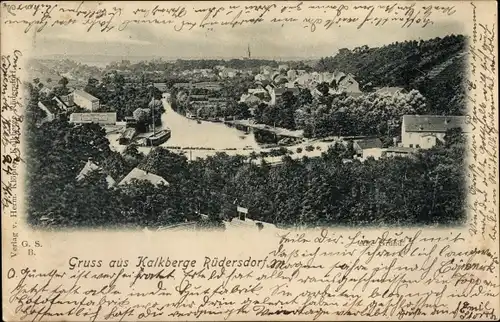 Ak Kalkberge Rüdersdorf, Blick auf den Ort, Alte Grund