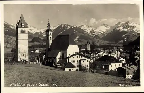 Ak Kitzbühel in Tirol, Kirche, Turm, Teilansicht, Monopol 6017