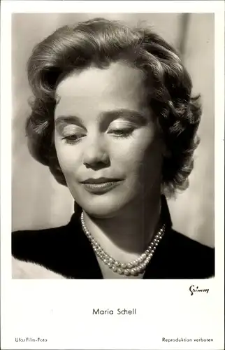 Ak Schauspielerin Maria Schell, Portrait