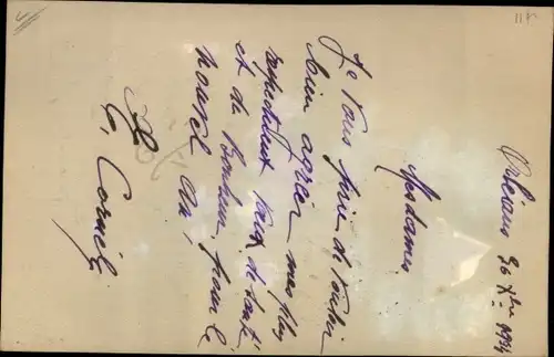 Ak Blumen, Veilchen, Haus, Bäume, Kitsch