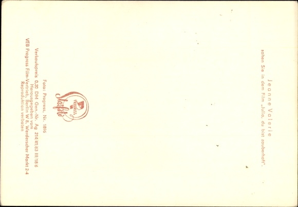 Ak Schauspielerin Jeanne Valerie, aus dem Film Julia, du bist