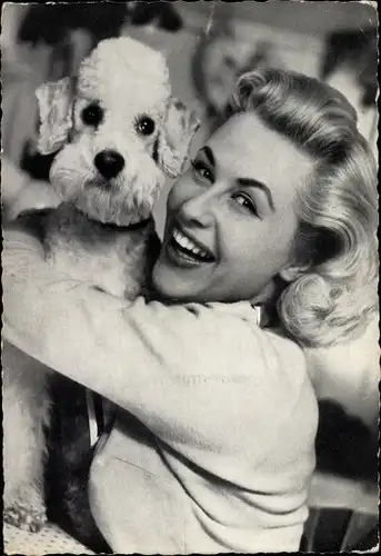 Ak Schauspielerin und Sängerin Bibi Johns, Portrait mit Pudel