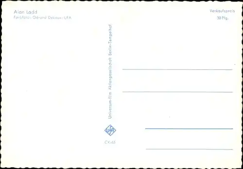 Ak Schauspieler Alan Ladd, Portrait