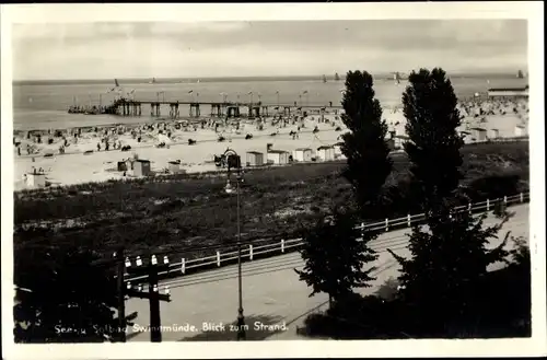 Ak Świnoujście Swinemünde Pommern, Blick zum Strand