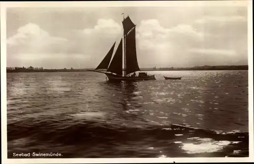 Ak Chorzelin Osternothafen Świnoujście Swinemünde Pommern, Segelboot, Idyll