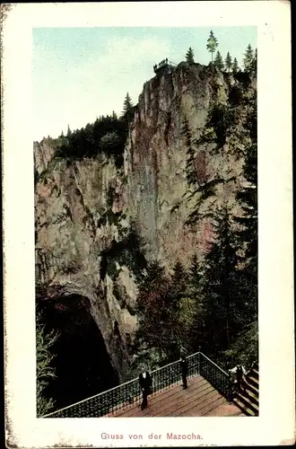 Ak Vilémovice Willimowitz Südmähren, Partie an der Mazocha, Stiefmutterschlucht