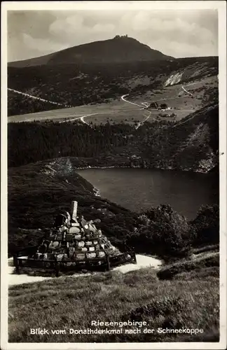 Ak Malá Úpa Kleinaupa Riesengebirge Region Königgrätz, Schneekoppe, Blick vom Donathdenkmal