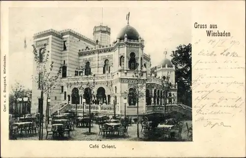 Ak Wiesbaden in Hessen, Café Orient