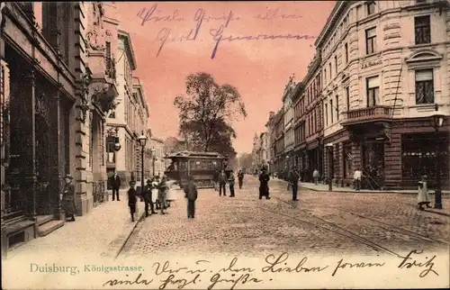 Ak Duisburg im Ruhrgebiet, Königstraße, Straßenbahn