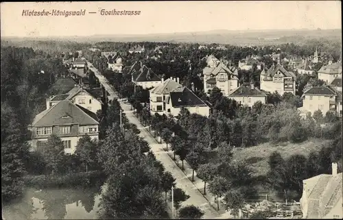 Ak Dresden Klotzsche Königswald, Panorama mit Goethestraße, Luftbild