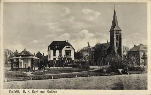 Ak Delfzijl Groningen, R. K. Kerk met Vollere