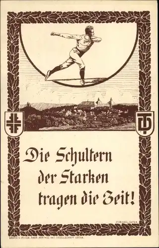 Ak Gotha im Thüringer Becken, 20. Westthüringer Gauturnfest 1921, Turner, Panorama vom Ort