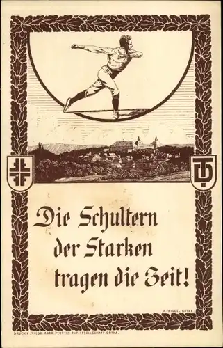 Ak Gotha im Thüringer Becken, 20. Westthüringer Gauturnfest 1921, Turner, Panorama vom Ort