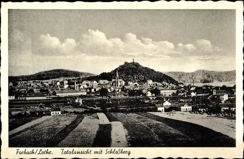 Ak Forbach Lothringen Moselle, Totalansicht mit Schlossberg