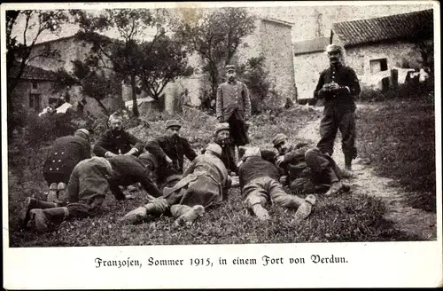 Ak Verdun Meuse, Franzosen in einem Fort, 1915