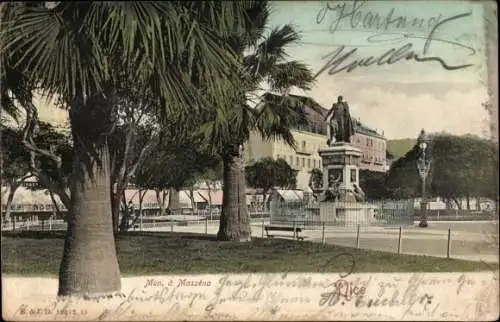 Ak Nice Nizza Alpes Maritimes, Monument a Massena