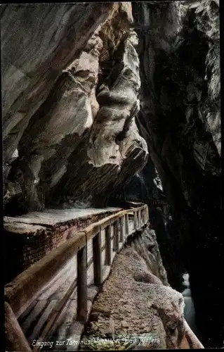 Ak Pfäfers Kanton Sankt Gallen, Eingang zur Taminaschlucht