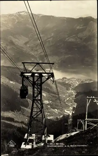 Ak Zell am See in Salzburg, Schmittenhöhe, Drahtseilbahn