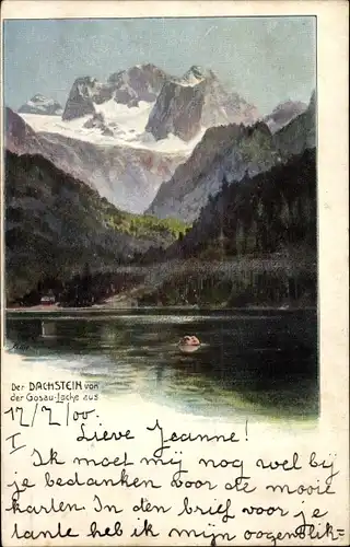 Ak Dachstein Steiermark, gesehen von der Gosau Lache