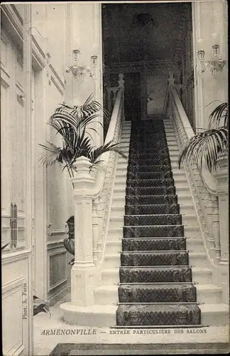 Ak Bailleau Armenonville Eure et Loir, Eingang in den Salon