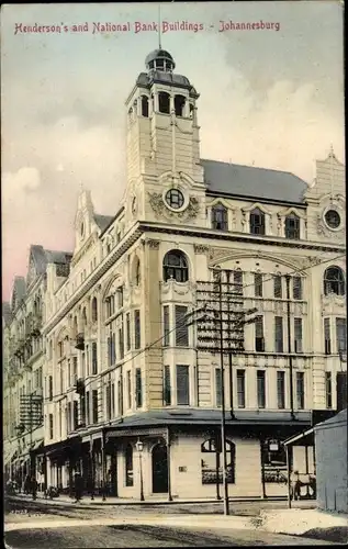 Ak Johannesburg Südafrika, Hendersons and National Bank Buildings