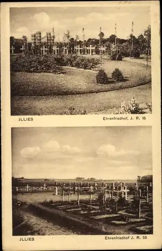 Ak Illies Nord, Ehrenfriedhof, Soldatengräber