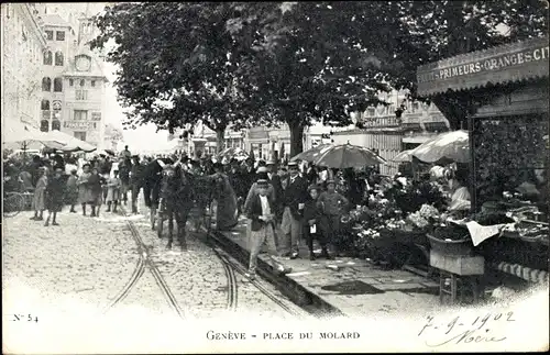 Ak Genève Genf Stadt, Place du Molard