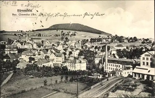 Ak Bärenstein im Erzgebirge, Panorama, Fabrik