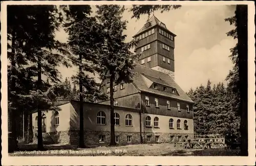 Ak Bärenstein im Erzgebirge, Unterkunftshaus auf dem Bärenstein