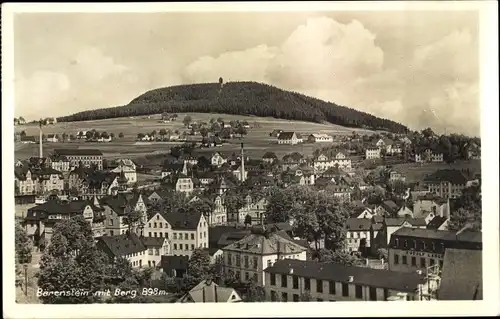 Ak Bärenstein im Erzgebirge, Stadtpanorama mit Berg