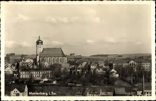 Ak Marienberg im Erzgebirge Sachsen, Teilansicht