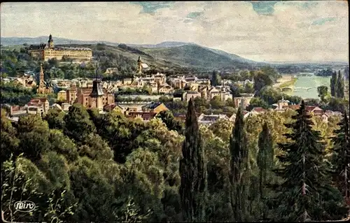 Ak Rudolstadt in Thüringen, Gesamtansicht mit Schloss und Saale