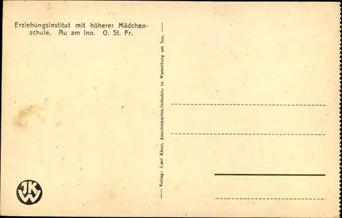 Ak Au am Inn Gars am Inn Oberbayern, Erziehungsinstitut, Höhere Mädchenschule, Handarbeitszimmer