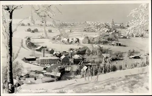 Foto Ak Jöhstadt im Erzgebirge Sachsen, Panorama, Winter