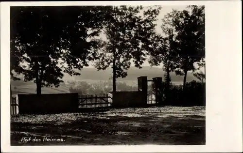 Ak Jöhstadt im Erzgebirge Sachsen, Landheim der Leipziger Nicolaischule, Hof