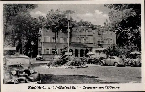 Ak Berlin Spandau, Terrassen am Stößensee, Hotel Wilhelmshöhe, Autos