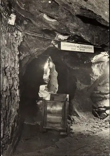 Ak Waschleithe Grünhain Beierfeld Erzgebirge, Lehr- und Schaubergwerk, Untersuchungsort