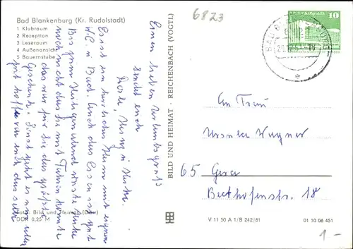 Ak Bad Blankenburg in Thüringen, FDGB Erholungsheim Magnus Poser
