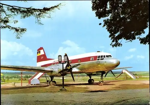 Ak Langenbernsdorf bei Werdau, Naherholungszentrum Koberbachtalsperre, Passagierflugzeug Interflug